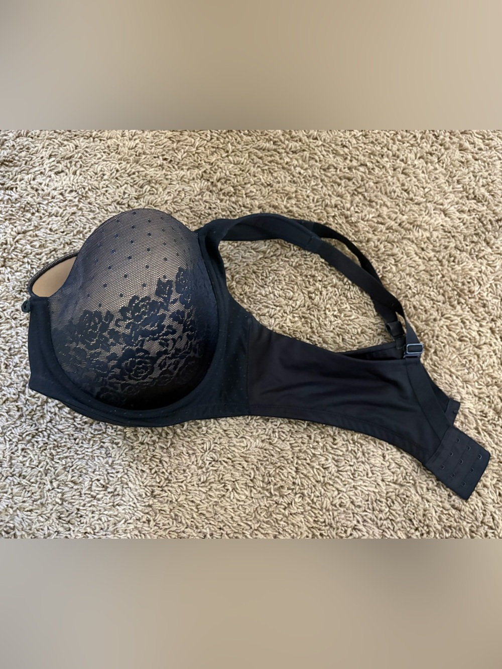 Soma Stunning Support Full Coverage Underwire Bra in black with lace overla - Picture 6 of 6